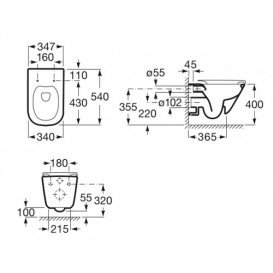 Унитаз подвесной Roca GAP Rimless с крышкой Slim Soft-Close белый A34H470000