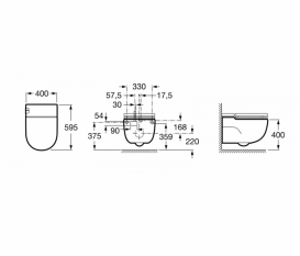 Унитаз подвесной Roca Meridian In-Tank с интегрированным в чашу бачком крышкой с сиденьем и монтажной рамой L-типа A893301000