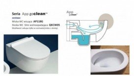 Унітаз підвісний з функцією біде FLAMINIA APP безободковий, Goclean, AP118G + ERWCB