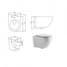 Унітаз підвісний з кришкою Devit Universal 36х51.7 см безободковий кераміка білий 3020162