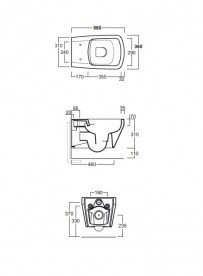 Унитаз подвесной Simas Baden Baden Rimless 36х56 см фаянс черный матовый BB18F87