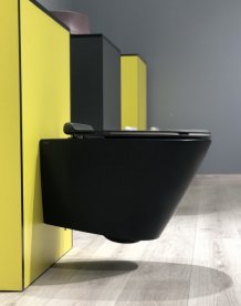 Унітаз підвісний Simas колекція Gambassi чорний матовий + сидіння + кріплення GA18NM + GA004NM + F85