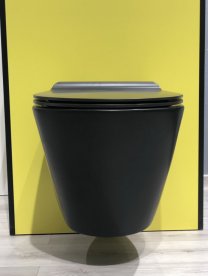 Унітаз підвісний Simas колекція Gambassi чорний матовий + сидіння + кріплення GA18NM + GA004NM + F85