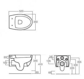 Унітаз підвісний під прихований бачок Simas Spazio LFT 18 + Кріплення F85 + Сидіння LFT 004