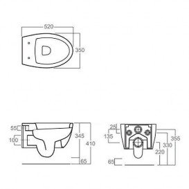 Унітаз підвісний Simas LFT Spazio 35х52 см санфаянс білий LFT18