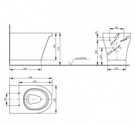 Унитаз подвесной TOTO CF без сиденья белый CW132Y