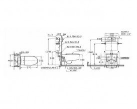 Унітаз підвісний TOTO CW без сидіння білий CW800J
