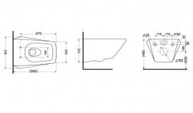 Унитаз подвесной TOTO Jewelhex без сиденья белый CW682E#XW