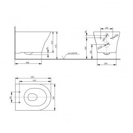 Унитаз подвесной TOTO MH без сиденья белый CW162Y-OPT