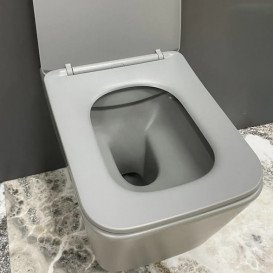 Унітаз підвісний VBI Caprera 36х50,5 см із сидінням кераміка сірий матовий VBI-020303