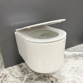 Унитаз подвесной VBI TINO 49х36 см безободковый с крышкой soft-close керамика белый VBI-020600