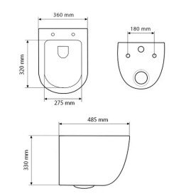 Унитаз подвесной VBI Vulcano 36х48,5 см с сиденьем керамика белый матовый VBI-020415