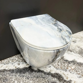 Унітаз підвісний VBI VULCANO 48х36 см безободковий з кришкою soft-close кераміка граніт VBI-020405