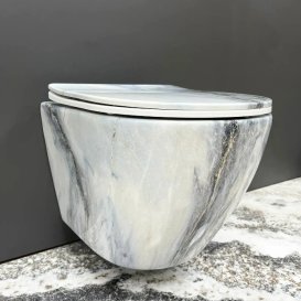 Унітаз підвісний VBI VULCANO 48х36 см безободковий з кришкою soft-close кераміка граніт VBI-020405