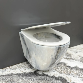 Унітаз підвісний VBI VULCANO 48х36 см безободковий з кришкою soft-close кераміка граніт VBI-020405