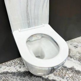 Унітаз підвісний VBI VULCANO 48х36 см безободковий з кришкою soft-close кераміка граніт VBI-020405