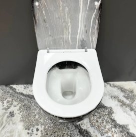 Унітаз підвісний VBI VULCANO 48х36 см безободковий з кришкою soft-close кераміка чорний онікс VBI-020403