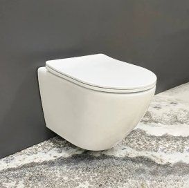 Унітаз підвісний VBI VULCANO 49х36,5 см безободковий з кришкою soft-close кераміка білий VBI-020100