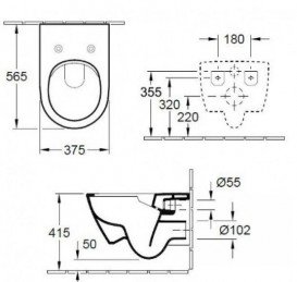 Унитаз подвесной Villeroy&Boch Subway 2.0 5614R001+9M78S101 + Комплект 3 в 1 Geberit Duofix 458.121.21.1