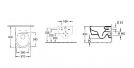 Унітаз Villeroy & Boch Avento 5656HR01 + Сидіння + Комплект 3 в 1 Geberit Duofix 458.121.21.1