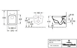 Унитаз подвесной Villeroy & Boch Architectura 37х53 см санитарная керамика альпийский белый 5685R001