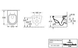 Підвісний унітаз Villeroy & Boch Architectura 37х53 см з кришкою санітарна кераміка альпійський білий 5684H101