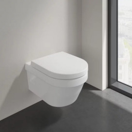 Унитаз подвесной Villeroy & Boch Architectura 37х53 см с крышкой санитарная керамика альпийский белый 5684HR01