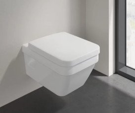 Унитаз подвесной Villeroy & Boch Architectura 37х53 см с крышкой санитарная керамика CeramicPlus альпийский белый 5685HRR1