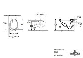 Унитаз подвесной Villeroy & Boch Architectura 37х53 см с крышкой санитарная керамика альпийский белый 5684CL01