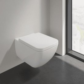 Унитаз подвесной Villeroy & Boch Collaro 37,5х56 см с сидением санитарная керамика альпийский белый 4626HS01