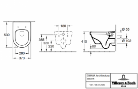 Унітаз підвісний Villeroy & Boch колекція Omnia Architectura Directflush 5684HR01 + Сидіння 98M9C101