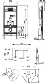 Унитаз подвесной Villeroy&Boch коллекция Subway 2.0 56001001+9M78S101 + Комплект 4 в 1 TeceBase 9400005