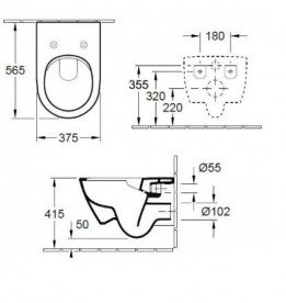 Унитаз подвесной Villeroy&Boch Directflush Subway 2.0 5614R001 + Сиденье 9M78S101