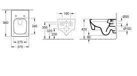 Унітаз підвісний Villeroy&Boch Memento 2.0 37,5х56 см санітарна кераміка CeramicPlus альпійський білий 4633R0R1