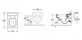 Унитаз подвесной Villeroy&Boch Memento 37,5х56 см ярко-белый 562810R2 + Сиденье slow slosing 9M17S1R2 