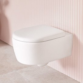 Унитаз подвесной Villeroy & Boch Skyla 37х53 см с крышкой санитарная керамика CeramicPlus альпийский белый 5656CLR1