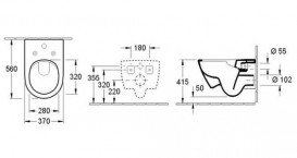 Унітаз підвісний Villeroy & Boch Subway 2.0 ViFresh з відкритим змивним краєм + Сидіння SoftClosing 5614A1R1 + 9M68S101