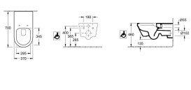 Унитаз подвесной Villeroy & Boch ViCare 37х70 см санитарная керамика AntiBac CeramicPlus альпийский белый 5649R0T2