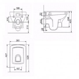 Унітаз підвісний Volle Larios 52х36 см кераміка білий 13-27-385
