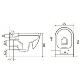 Унитаз подвесной Volle Solar Rimless + Сиденье твердое Slim SoftClose 13-93-363