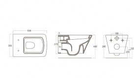 Унітаз підвісний Volle Тео 53х35.5 см кераміка чорний 13-88-422Black