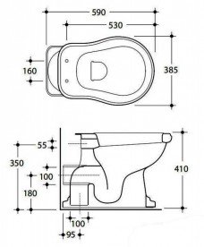 Унитаз приставной Kerasan Retro черный 101104