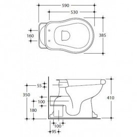 Унітаз приставних Kerasan Retro білий 101001