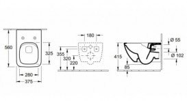 Унитаз подвесной Villeroy&Boch Venticello 4611R001+9M79S101 + Инсталляция ViConnect 92246100 + Кнопка смыва 92248561