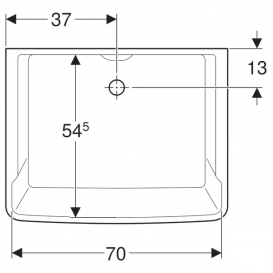 Універсальна раковина Geberit Publica Garda вогнетривка глина білий 355675000