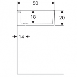 Універсальна раковина Geberit Publica з переливом вогнетривка глина білий 361360000