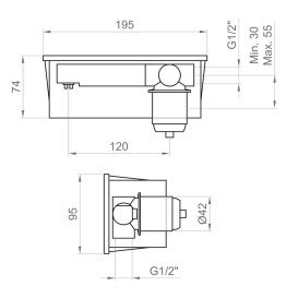 Универсальная скрытая часть для смесителя для раковины Ponsi BTUNICIN05