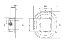 Универсальный блок скрытой установки Villeroy & Boch Universal Taps & Fittings Vi-Box для однорычажного смесителя TVS00035100000