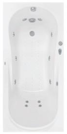 Ванна аеро- та гідромасажна акрилова прямокутна PoolSpa Muza 170х70 система Economy 2 білий PHPD710SO2C0000