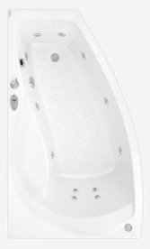 Ванна аэро- и гидромассажная акриловая PoolSpa Nicole 150х80 L левая система Smart 2 белый PHAOC10ST2C0000